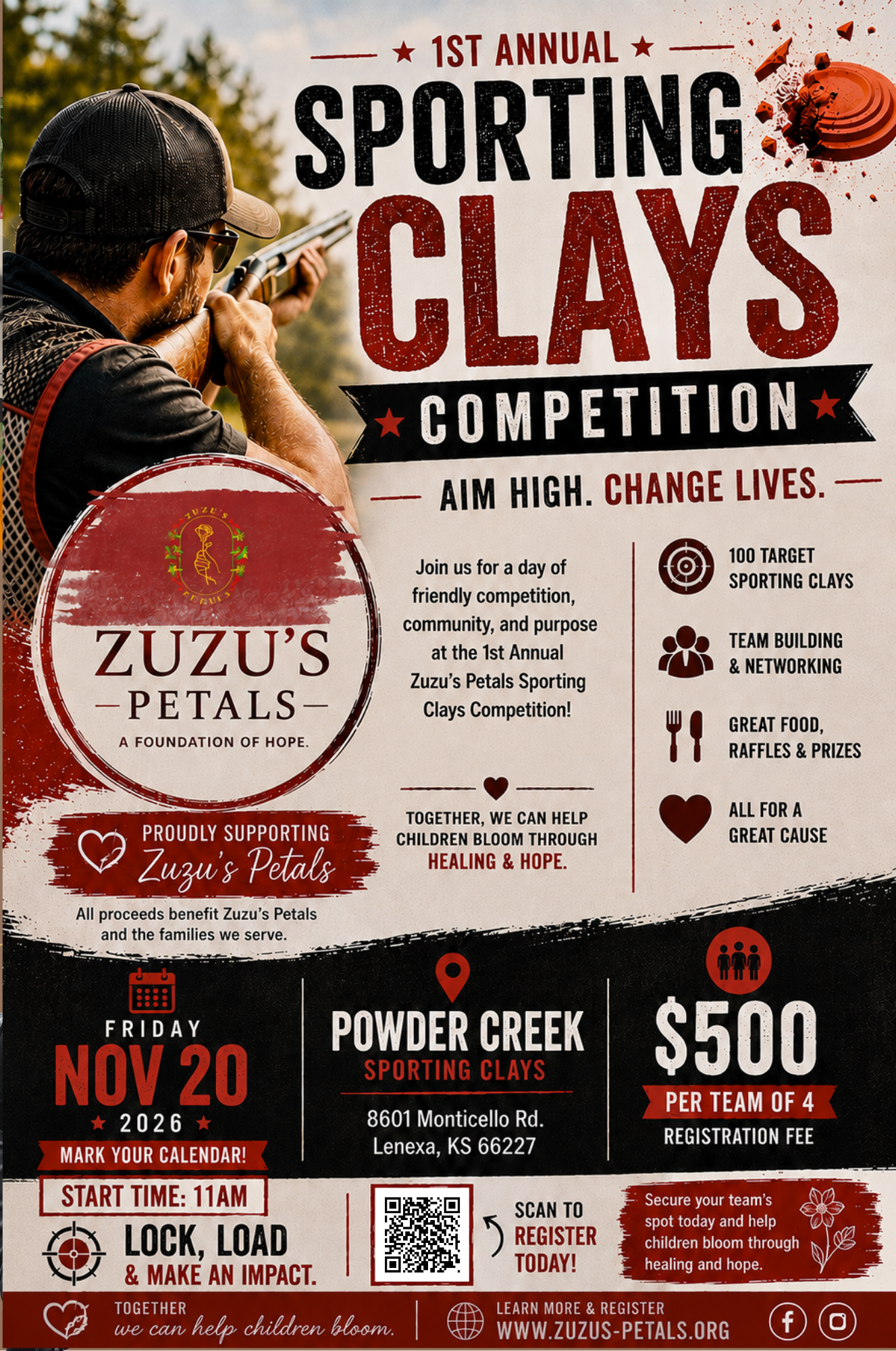 Sporting Clays Competition - Nov 20, benefiting Zuzu's Petals