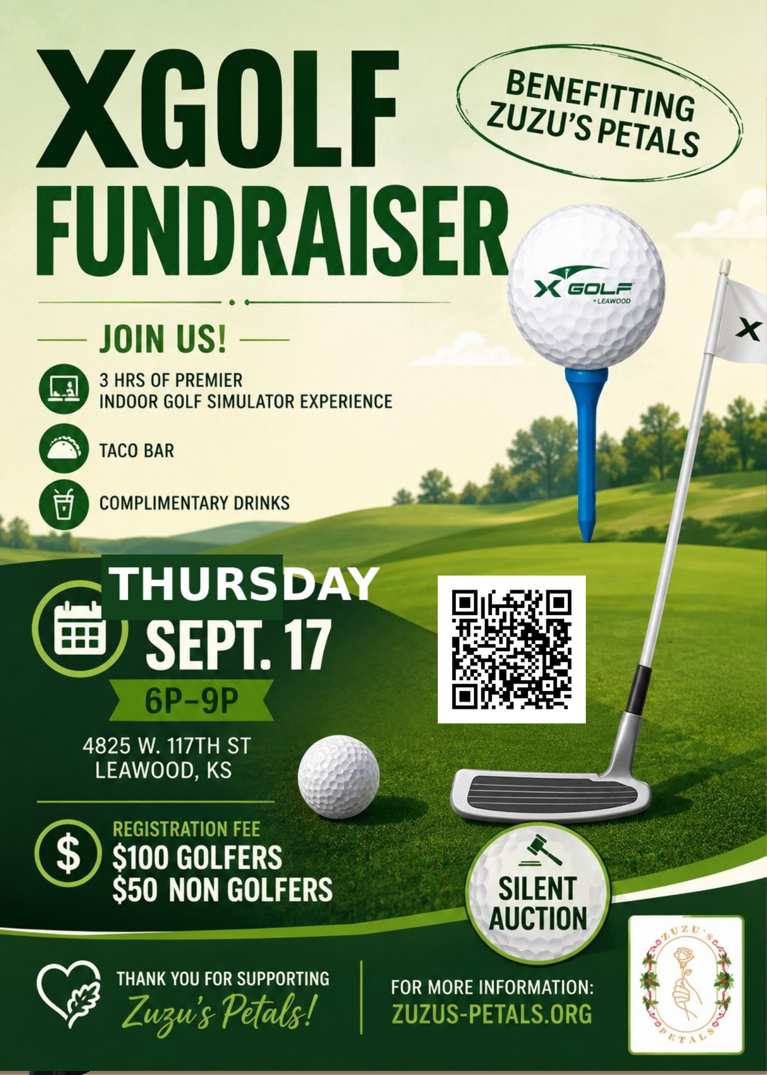 X Golf Fundraiser - Sept 17, benefiting Zuzu's Petals